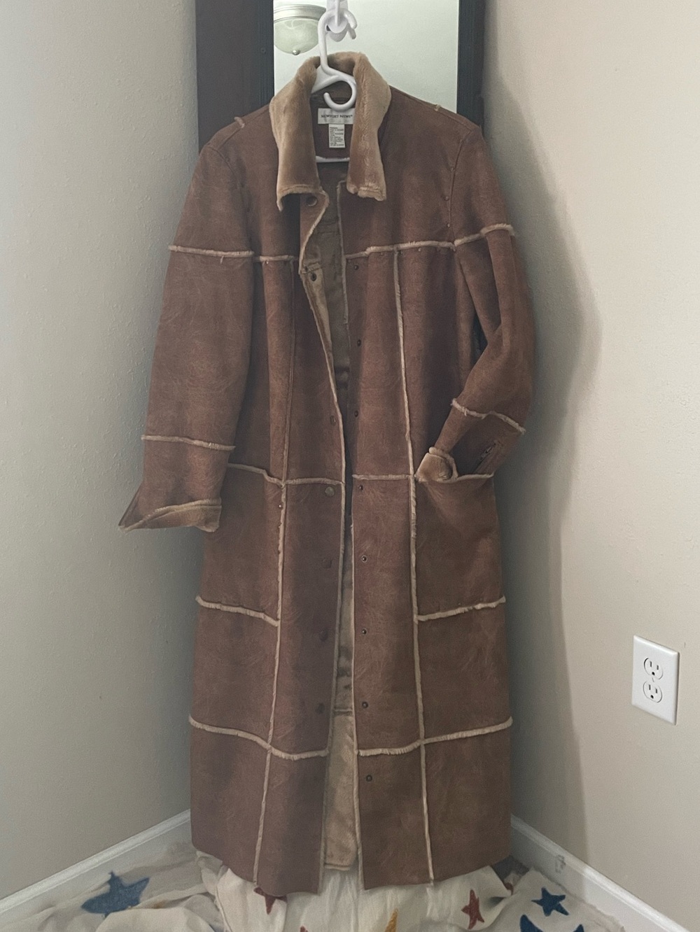 Newport News Plush Faux Shearling Teddy Jacket - Brown